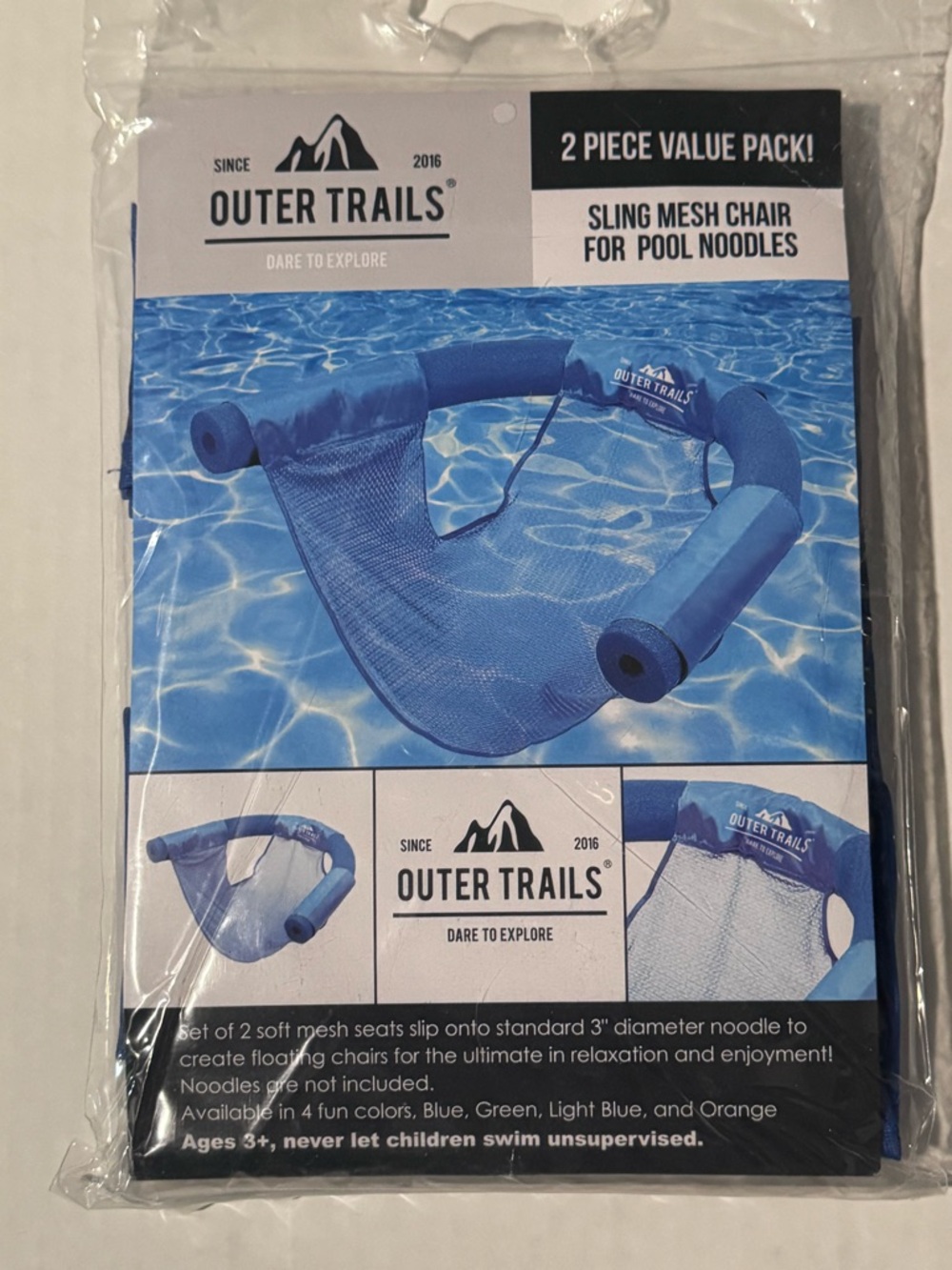 Outer Trails Blue Sling Mesh Pool Chair - 2 Piece Value Pack